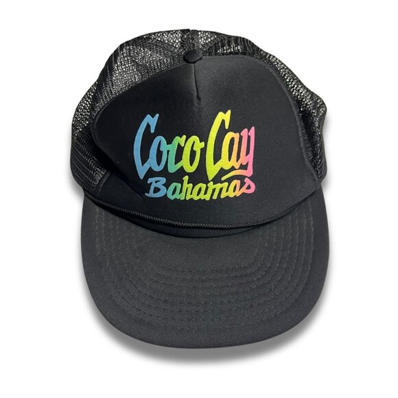 Coco Cay Bahamas Trucker Hat By Headmost Black Mesh Adjustable Snapback - Picture 2 of 4